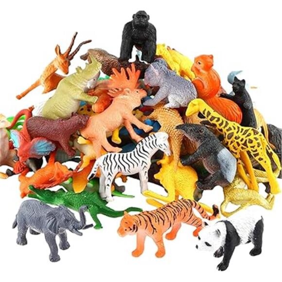 Animals Figure,54 Piece Mini Jungle Toys Set,ValeforToy Realistic Wild Vinyl - Picture 16 of 16